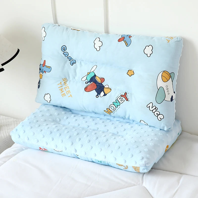 Reversible Baby Pillow with Cartoon Animal Patterns