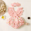 Baby Girl Sleeveless Floral Romper with Headband