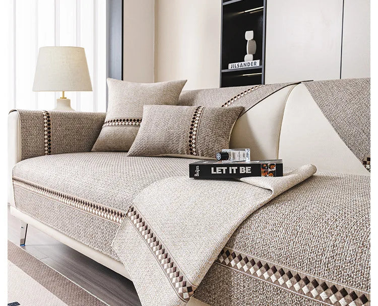 Non-Slip Dustproof Cotton-Linen Sofa Cover