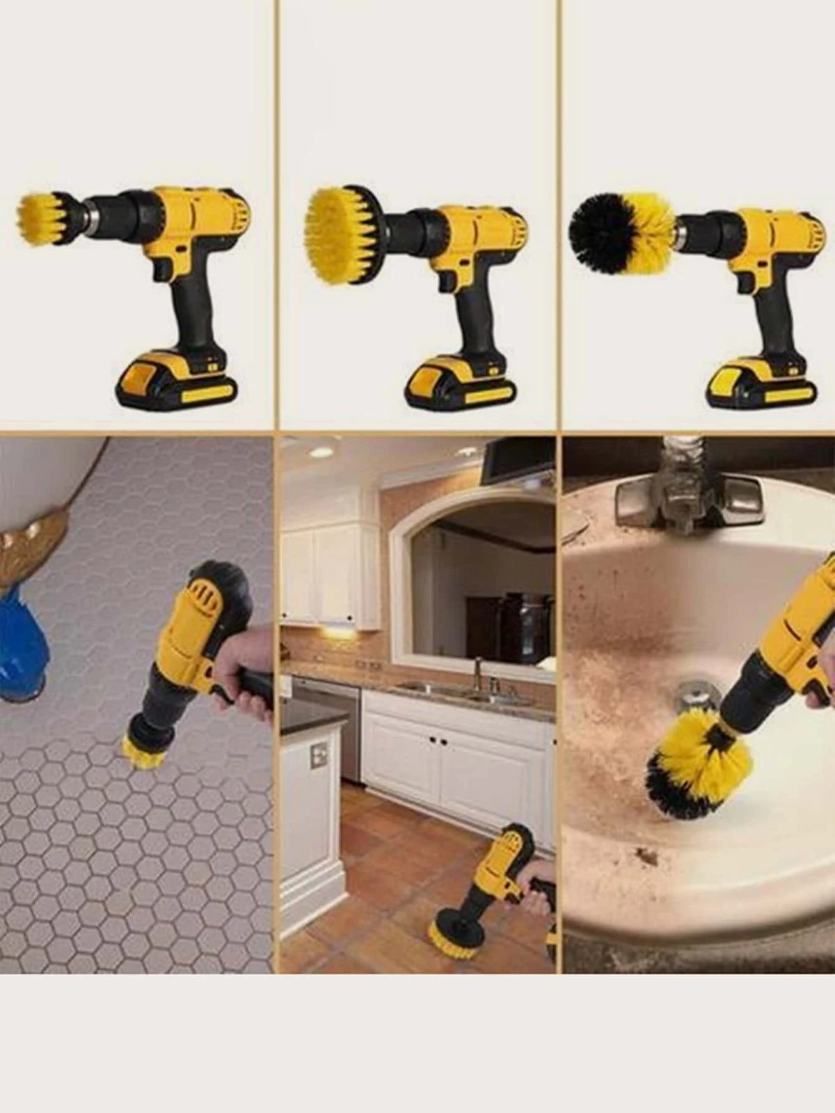 Rotary Drill Brush Cleaning Kit for Deep Scrubbing