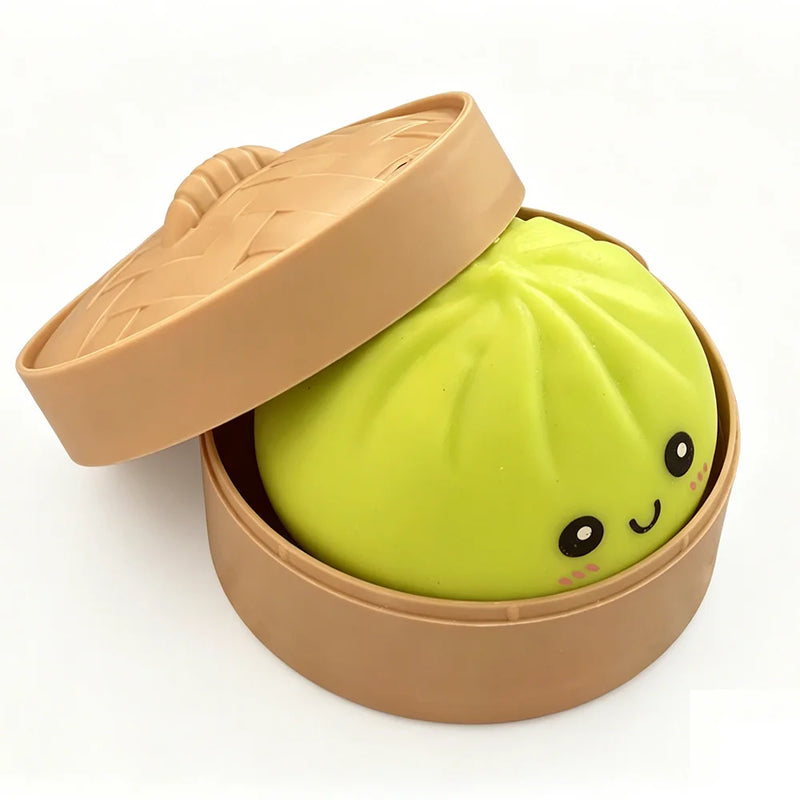 Glitter Dumpling Squishy Toy with Steamer Box