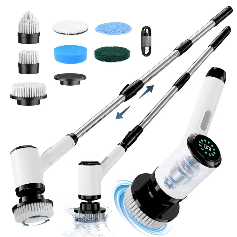 Cordless Electric Spin Scrubber with Extendable Handle