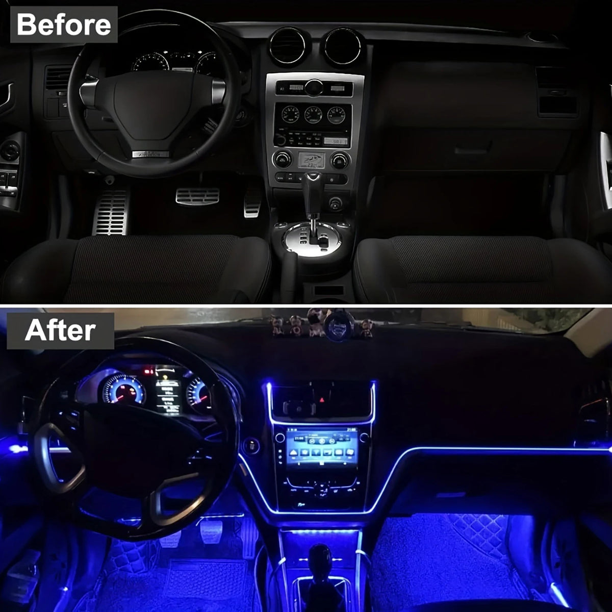 USB Powered EL Wire Ambient Light Strip for Car Interior