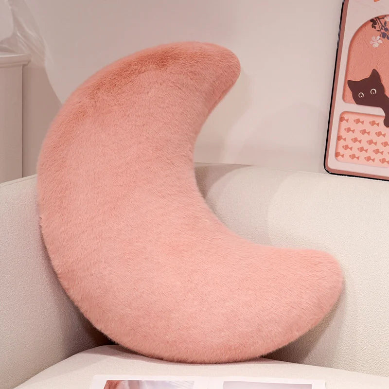 Crescent Moon Plush Pillow for Cozy Home Decor