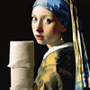 Mona Lisa Funny Bathroom Wall Art Canvas Print