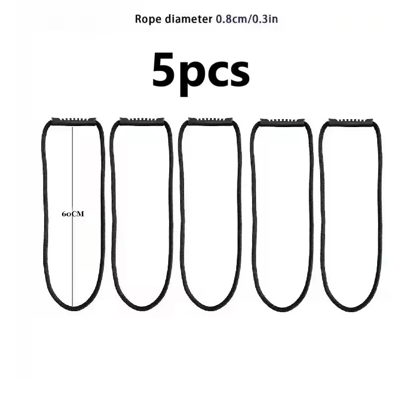 Five heavy-duty hook and loop storage straps with handles, each measuring 60cm long.