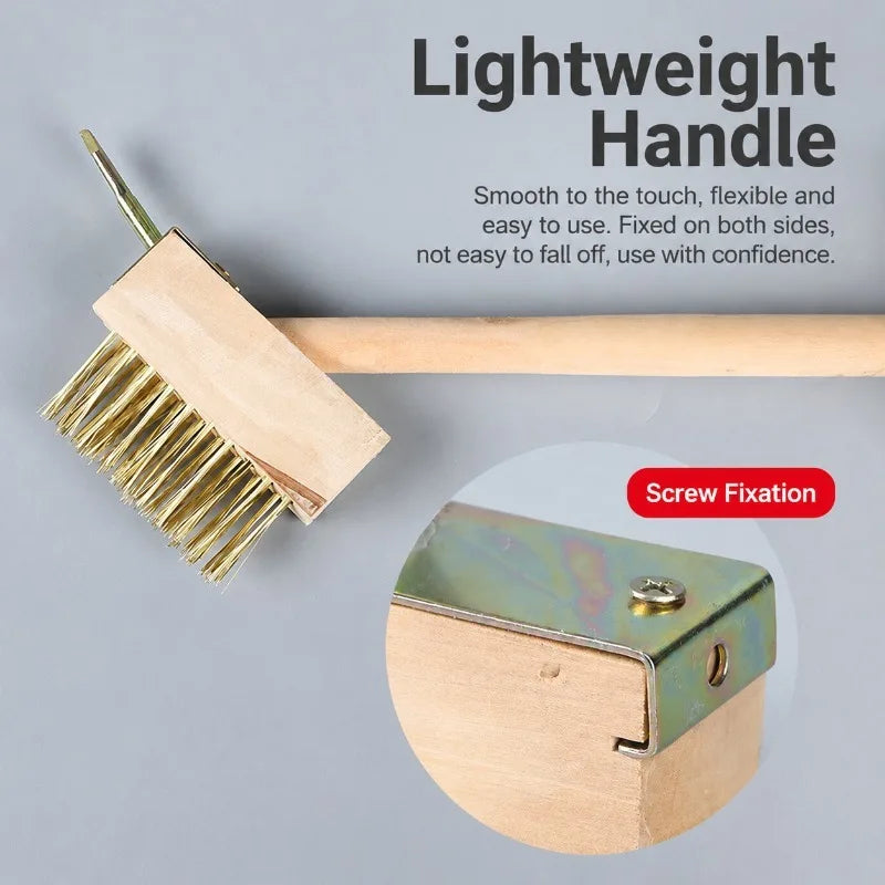 Long-Handle Steel Wire Garden Brush for Weeding and Ground Cleaning