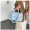 Quilted Puffer Tote Bag with Adjustable Strap