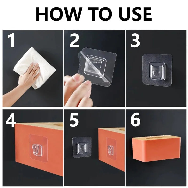 Double-Sided Adhesive Wall Hooks – Invisible, Traceless Organizer for Any Room