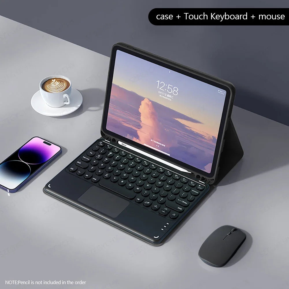 iPad Keyboard Case with Bluetooth Mouse