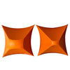 A pair of orange silicone tile grout filling tools with a star-shaped design.