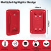 Red wall-mounted battery tool holder design featuring multiple highlights for secure mounting