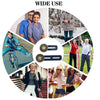 Collage montrant différentes personnes portant des jeans et pantalons, illustrant l'utilisation étendue des extensions de tai