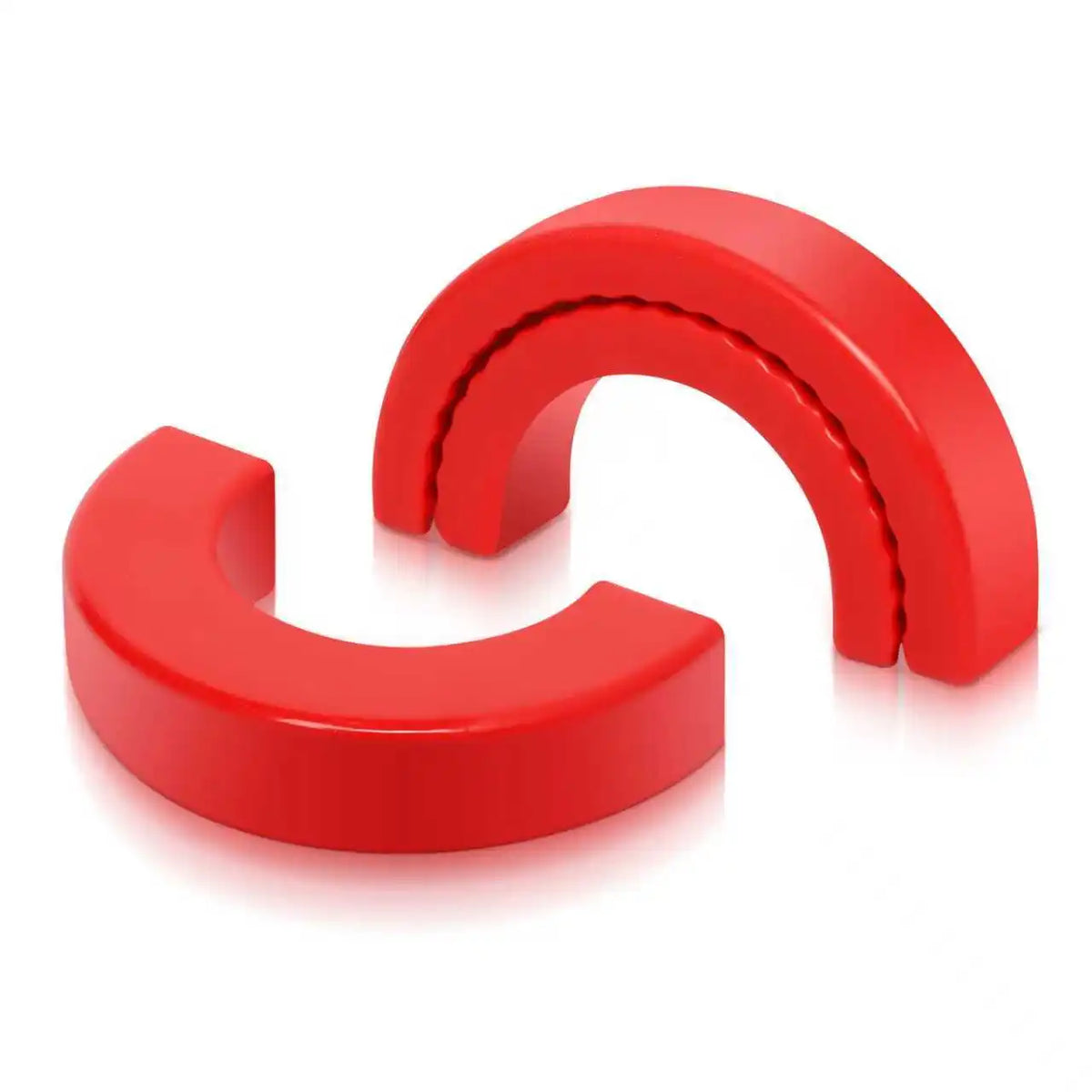 Red silicone tow hook covers for Chevy Silverado and GMC Sierra trucks