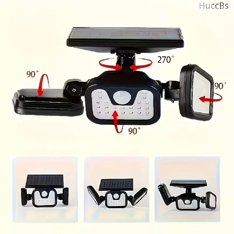 3-Head Solar Motion Sensor Security Light