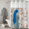 Modern Waffle-Weave Shower Curtain with Snap-In Liner