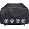 Black universal heavy-duty waterproof BBQ grill cover with durability and weather protection features