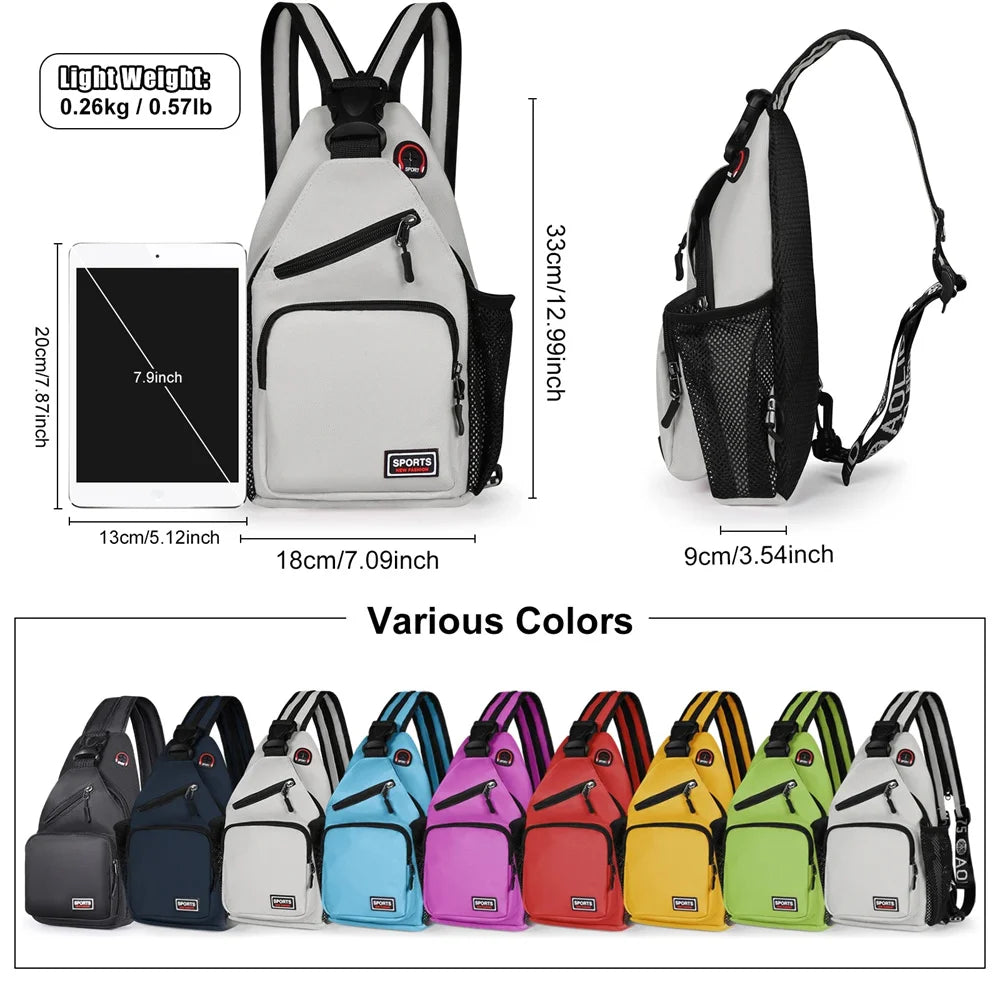 Convertible Women's Chest Bag with Earphone Hole