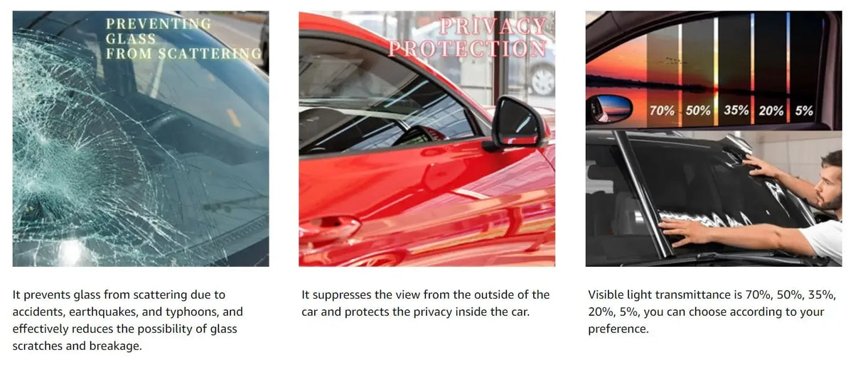 Black Privacy Car Window Tint Film – Heat & UV Blocking