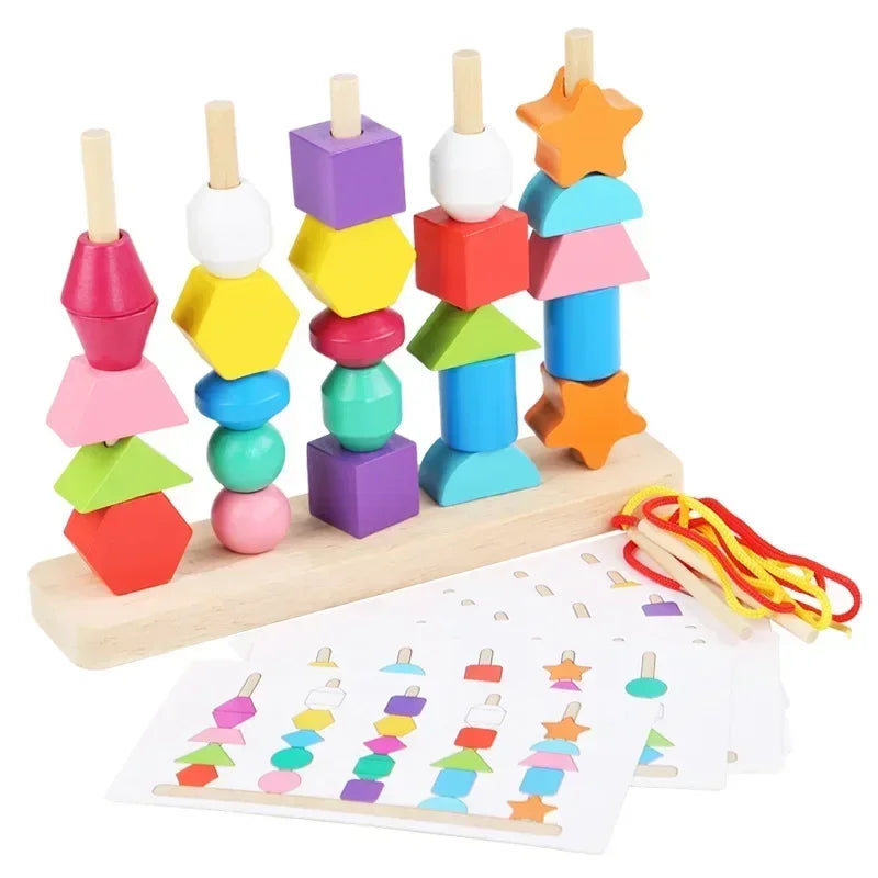 Montessori Wooden Color & Shape Matching Puzzle for Toddlers
