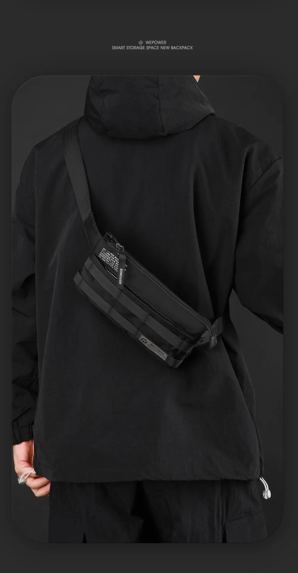Vintage Style Crossbody Chest Bag for Men – Compact Nylon Shoulder Pack