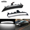 Black smoked LED side marker lights for a 2015-2017 Chrysler 200 vehicle.