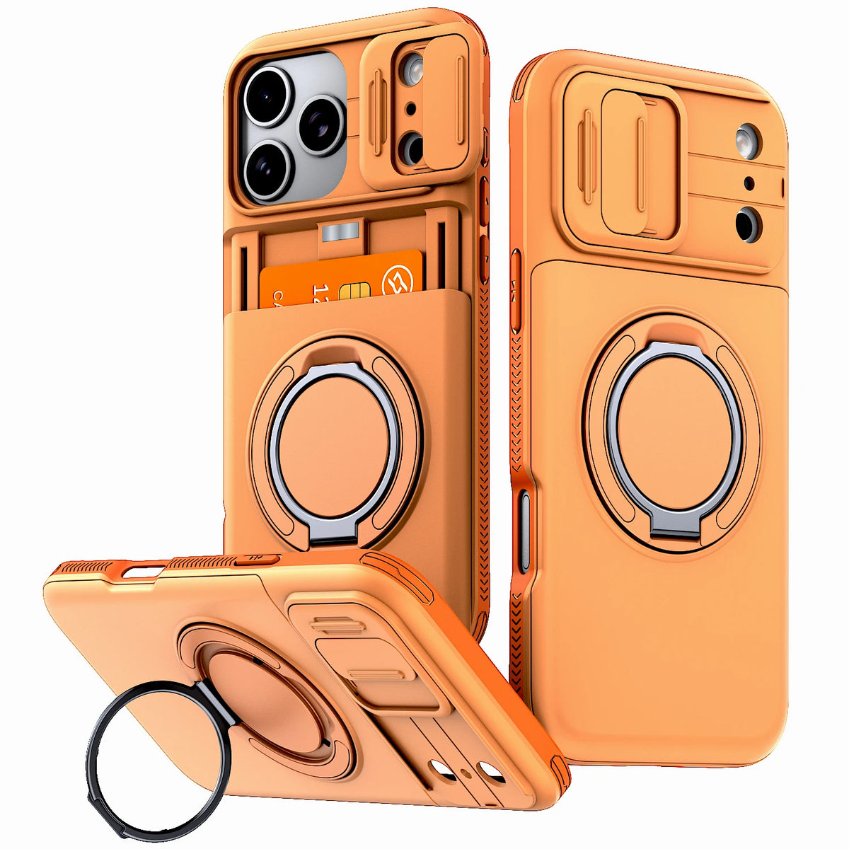 Premium Leather Wallet Case with Card Slots & Kickstand for iPhone