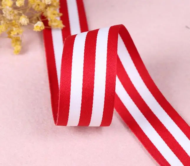 Striped Grosgrain Ribbon – Double-Sided Polyester Cotton, 1 Inch Wide