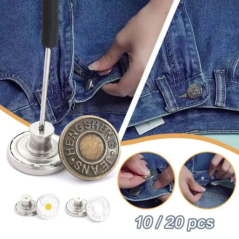 Jeans Button Repair Kit with Tool (17mm)