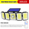 300 LED Solar Motion Sensor Outdoor Wall Lamp