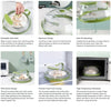 Microwave splatter cover with a dome design and ergonomic handle for fitting 10-inch plates