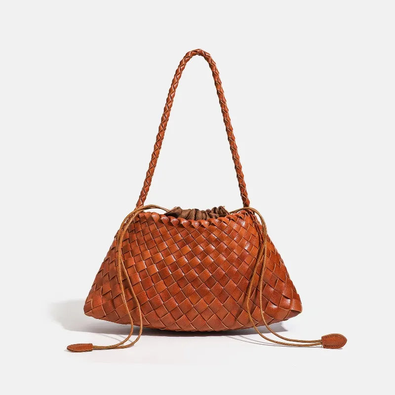 Handwoven Hobo Shoulder Bag with Large Inner Pocket