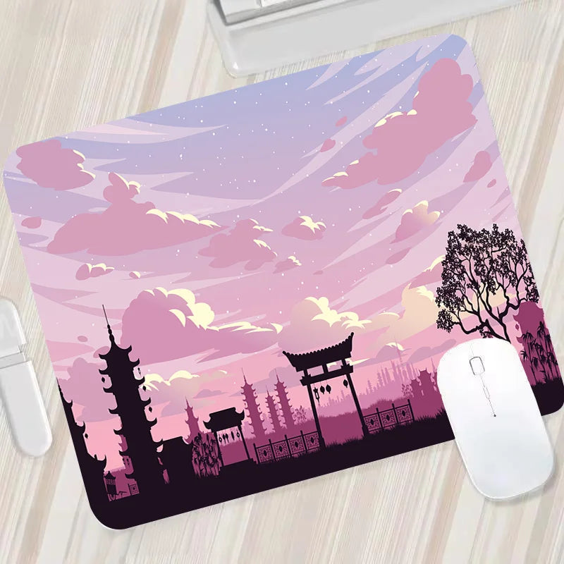 Large Non-Slip Mouse Pad with Night Moonlight Design
