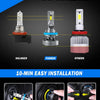 H11/H9/H8 and 9005/HB3 LED Headlight Bulbs Combo with Fan - 6500K Cool White