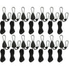 A set of black 2m camping tent rope tensioners with ratchet pulley hooks.
