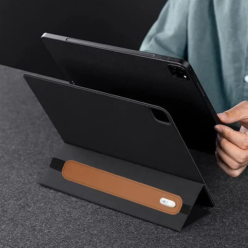 Leather Stylus Pen Sleeve with Elastic Band