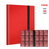 A red premium card binder album with a black spine, showing 9 grids that hold 360 cards.