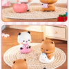 A collection of blind box figurines featuring cute panda and bear characters in various poses and colors.