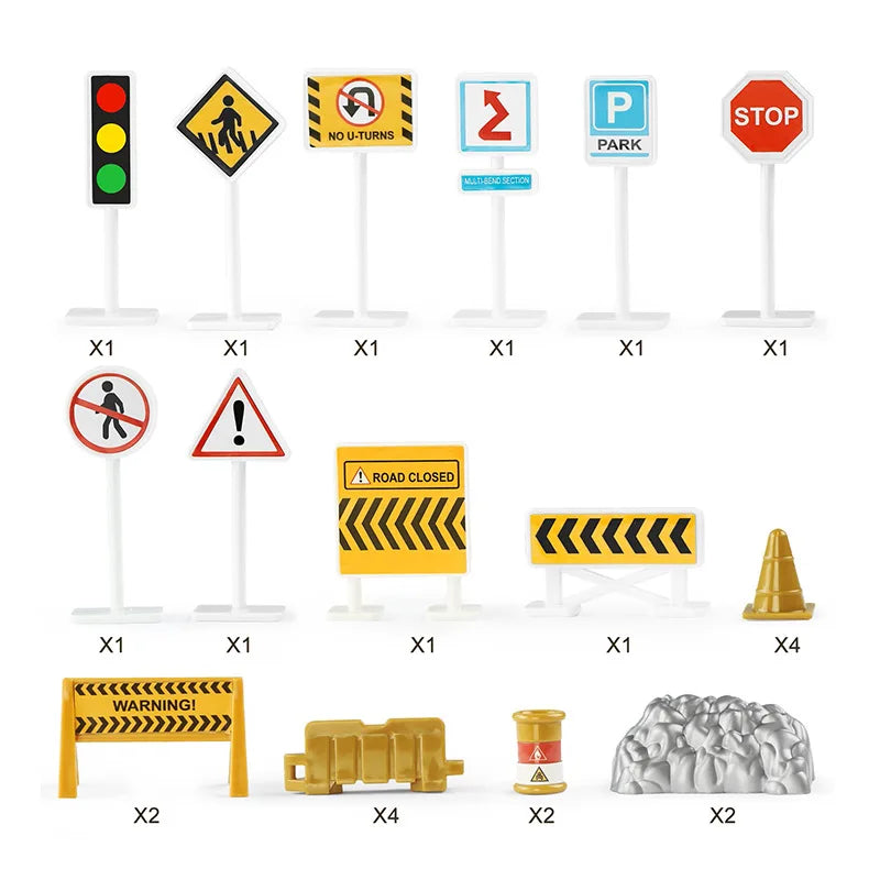 Set de 10 Vehículos de Construcción con Camión Almacenador