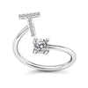 Initial Letter Ring with Zircon Accent