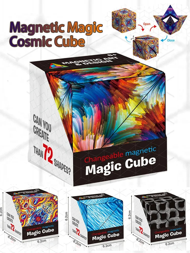 Magnetic Fidget Cube – Changeable 3D Puzzle for Stress Relief