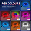 A set of RGB colored mini USB LED ambient lights showing various colors like red, blue, pink, and white light effects.