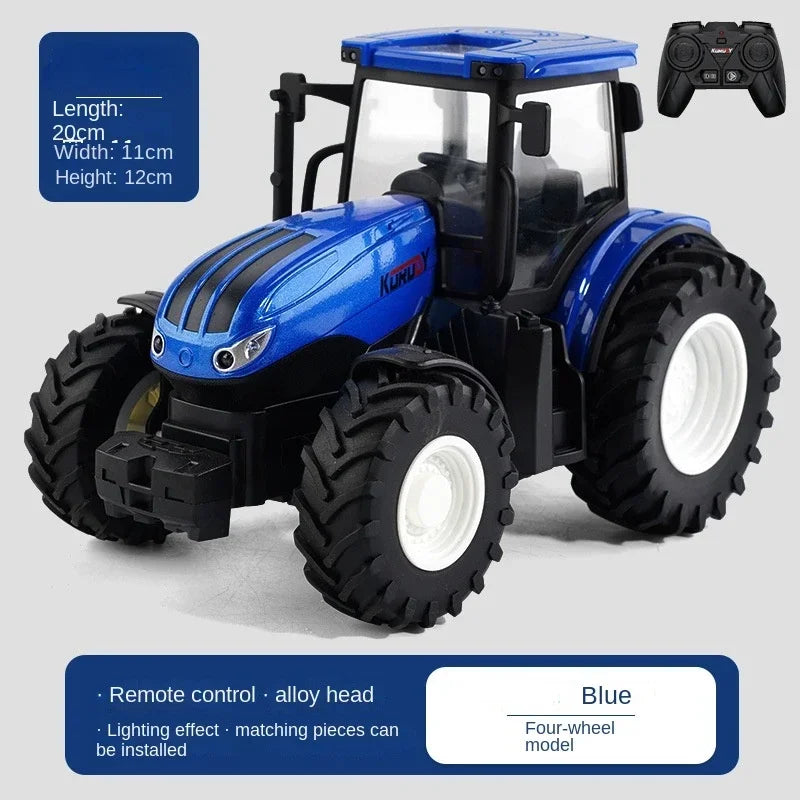 Remote-Controlled Farm Tractor Toy with Realistic Engineering Details