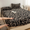 Cozy Plush Fitted Sheet with Leopard Print