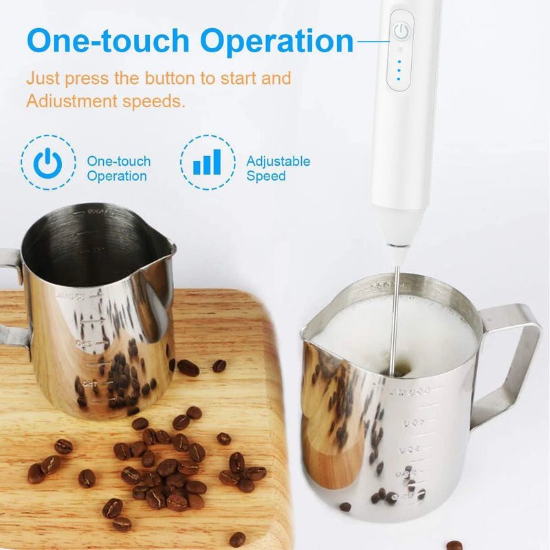 Rechargeable Milk Frother with 3 Speed Settings