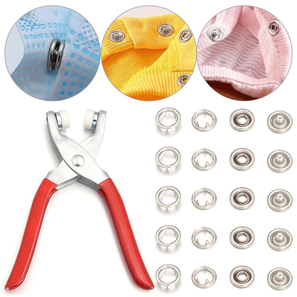 Iron Snap Buttons for DIY Sewing (Set of 50)