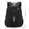 Black waterproof laptop backpack featuring a top handle and a front zipper pocket.