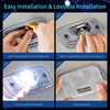 Step-by-step guide showing the installation of an interior LED bulb kit for various lights.