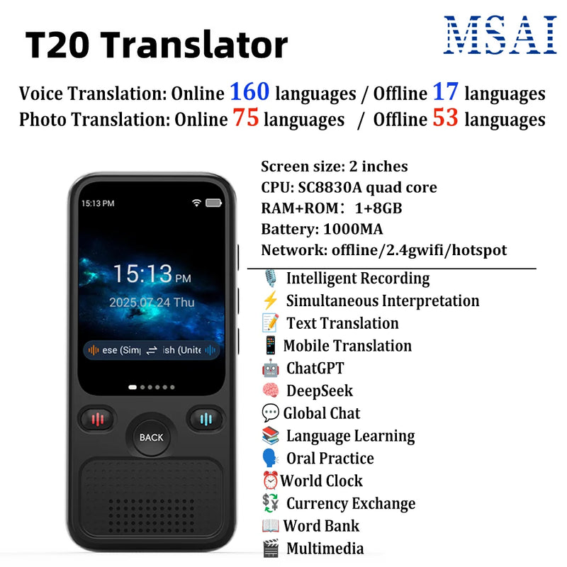 Portable AI Voice Translator with Offline & Online Support