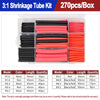 A box containing a heat shrink tubing kit with various colors and lengths of black, red, and black/red tubing.